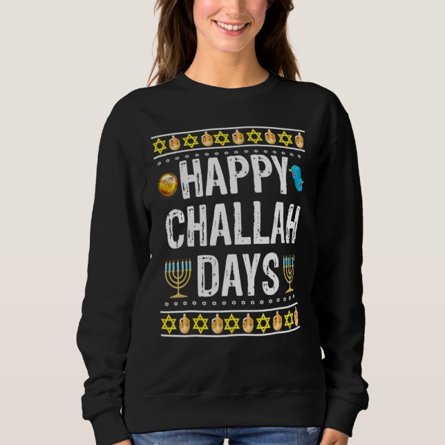 Sudadera Happy Challah Days Jewish Holiday  1 (Anverso)