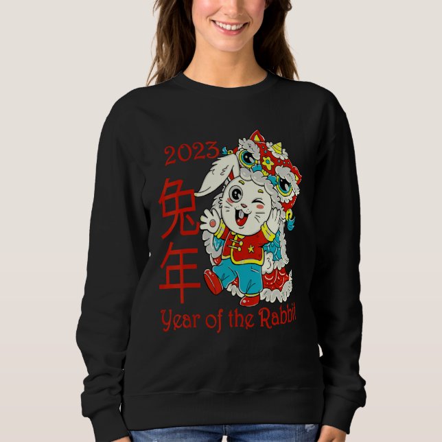 Sudadera Happy Chinese New Year 2023 Year of the Rabbit Dra (Anverso)