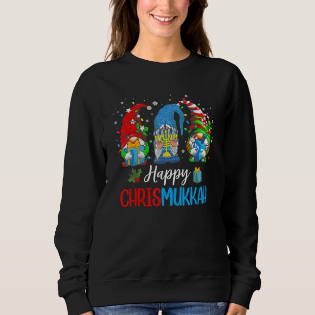 Sudadera Happy Chrismukkah Gnomes Merry Christmas and Happy (Anverso)