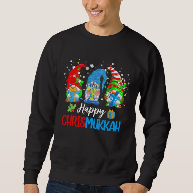 Sudadera Happy Chrismukkah Gnomes Merry Christmas Hanukkah (Anverso)