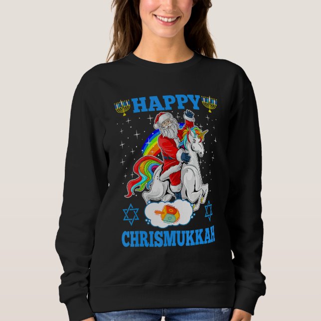 Sudadera Happy Chrismukkah Hanukkah Christmas Jewish Unicor (Anverso)
