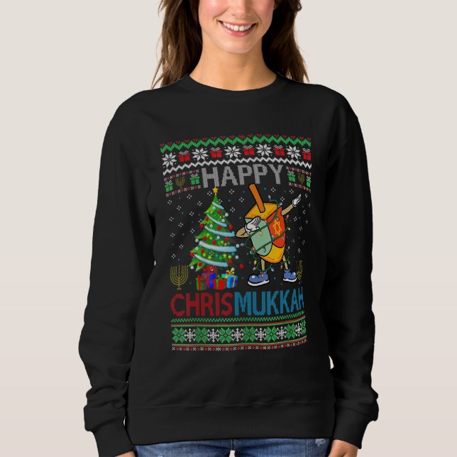 Sudadera Happy Chrismukkah Jewish Christmas Hanukkah Chanuk (Anverso)