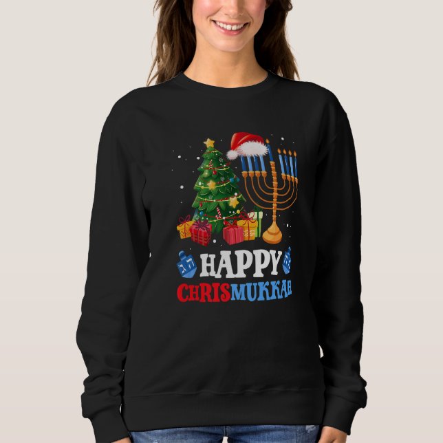 Sudadera Happy Chrismukkah Jewish Christmas Hanukkah Chanuk (Anverso)