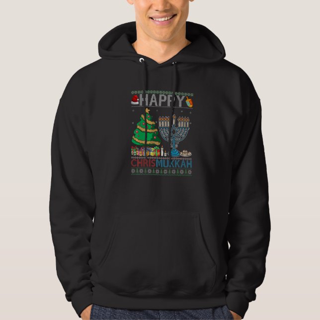 Sudadera Happy Chrismukkah Jewish Christmas Hanukkah Chanuk (Anverso)