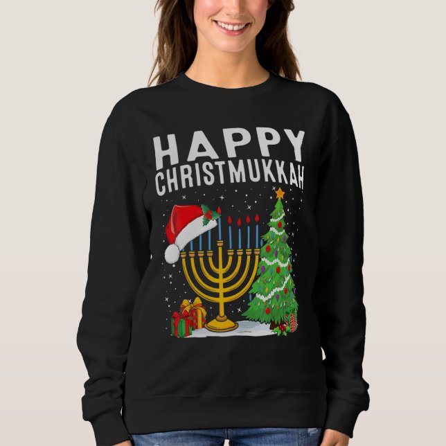 Sudadera Happy Chrismukkah Jewish Christmas Hanukkah Holida (Anverso)