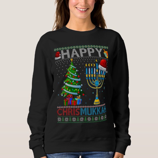 Sudadera Happy Chrismukkah Jewish Christmas Hanukkah Holida (Anverso)