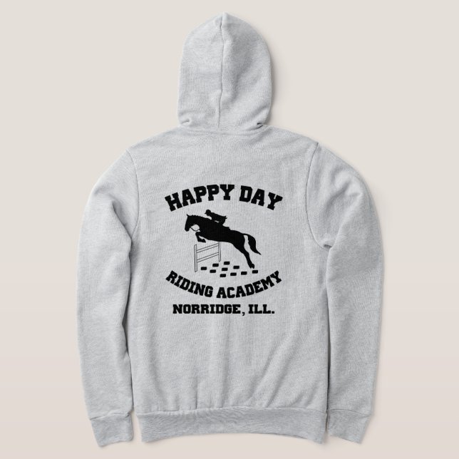 Sudadera Happy Day Stables, Riding Academy, Norridge, IL (Distribución Reverso )