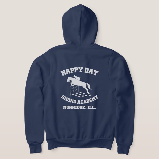 Sudadera Happy Day Stables, Riding Academy, Norridge, IL (Distribución Reverso )