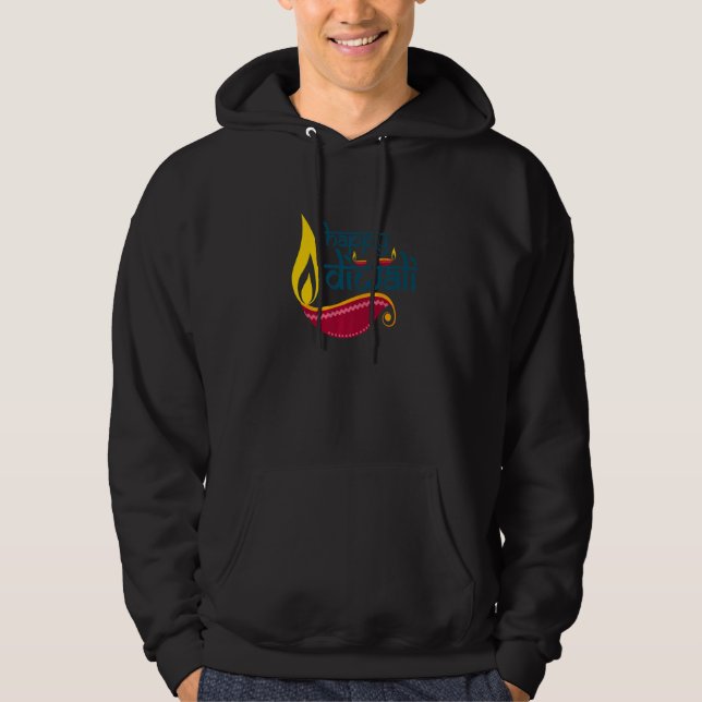 Sudadera Happy Diwali Festival of Lights 3 Lights For India (Anverso)
