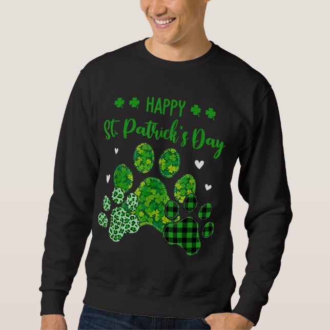 Sudadera Happy Dog Paws Leopard Print Dog Dueños St Patrick (Anverso)