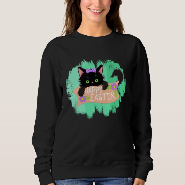 Sudadera Happy Easter Black Kitty (Anverso)