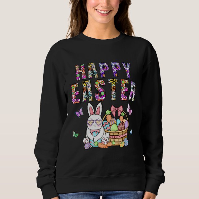 Sudadera Happy Easter Bunny Rabbit Face  Easter Day Women G (Anverso)