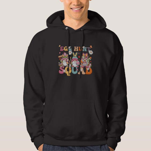 Sudadera Happy Easter Bunny Rainbow Gnome Egg hunt Squad (Anverso)