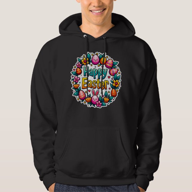 Sudadera Happy Easter – Cute Bunny Lettering moletom (Anverso)