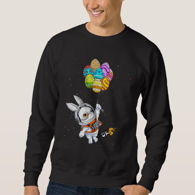 Sudadera Happy Easter Day Bunny Egg astronaut Space Boys Gi (Anverso)