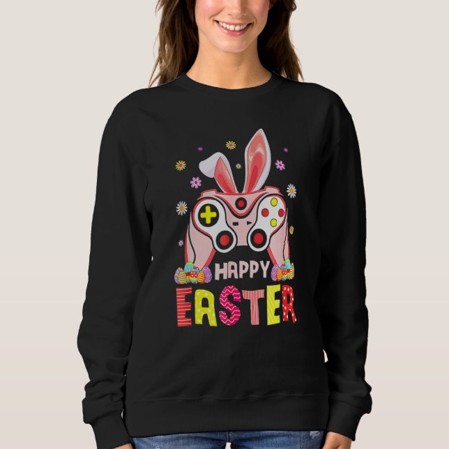 Sudadera Happy Easter Day Video Game Controller Bunny Gamer (Anverso)