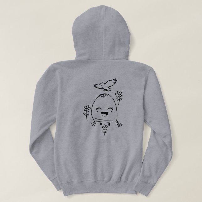Sudadera Happy Egg with Bird and Flowers (Reverso del diseño)