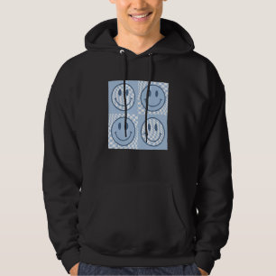 Sudadera Happy Face Checkered Pattern Smile Face Meme Trend