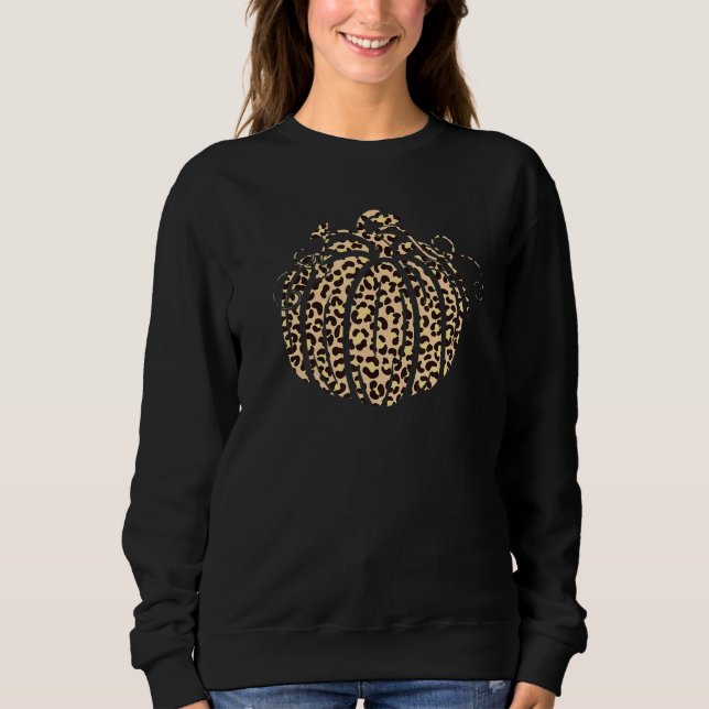 Sudadera Happy Fall Animal Leopard Pumpkin  Thanksgiving (Anverso)