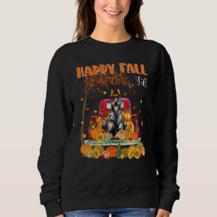 Sudadera Happy Fall Y'all Doberman Dog on Truck Pumpkin Fal