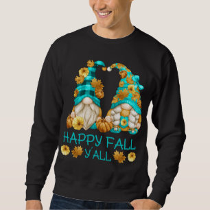 Sudadera Happy Fall Y'all Funny Leopard Pumpkin Autumn Gnom