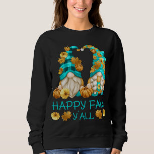 Sudadera Happy Fall Y'all Funny Leopard Pumpkin Autumn Gnom