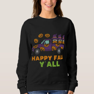 Sudadera Happy Fall Y'all Gnome Leopard Pumpkin Autumn Gnom