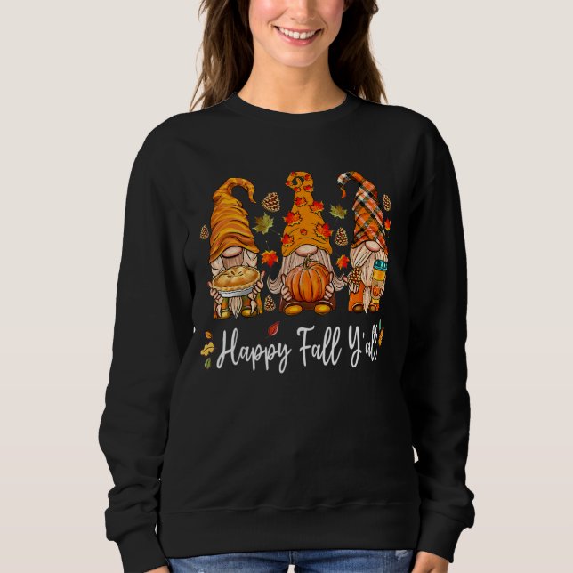 Sudadera Happy Fall Y'all Gnome Pumpkin Truck Autumn Thanks (Anverso)