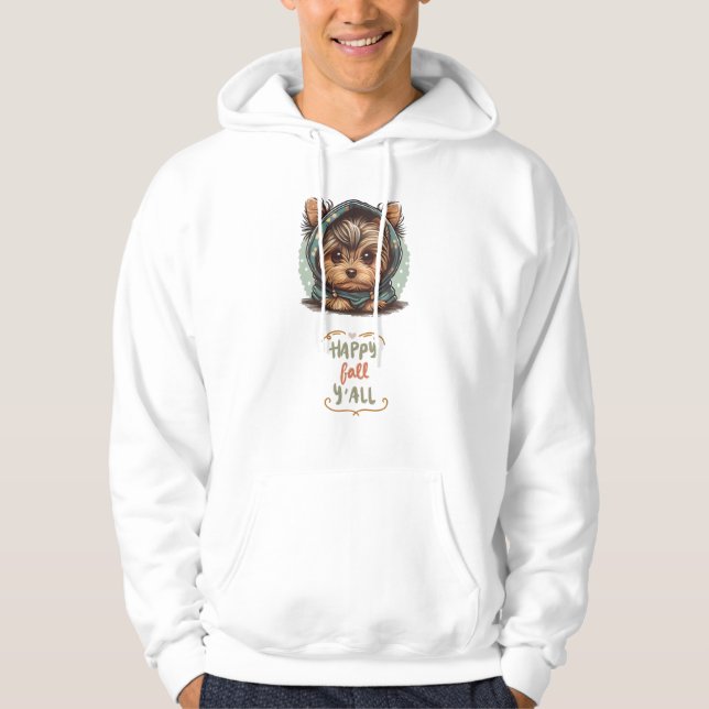Sudadera Happy Fall Y'all Yorkshire Terrier Otumn Hoodie (Anverso)