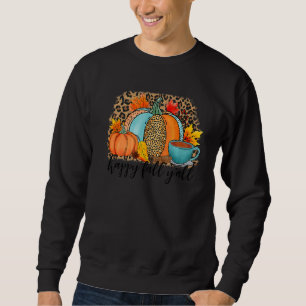 Sudadera Happy Fall Yu2019all Vintage Leopard Pumpkin Autum
