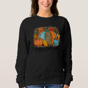 Sudadera Happy Fall Yu2019all Vintage Leopard Pumpkin Autum
