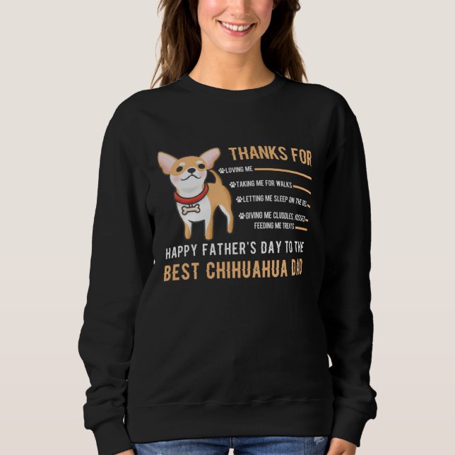 Sudadera Happy Father s Day Best Chihuahua Dad Chihuahua Ow (Anverso)