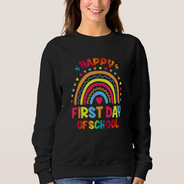 Sudadera Happy First Day Of School Boho Rainbow Kids Back T (Anverso)