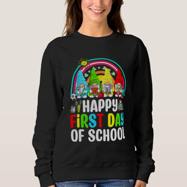 Sudadera Happy First Day Of School Cute Gnomes Teachers Stu (Anverso)