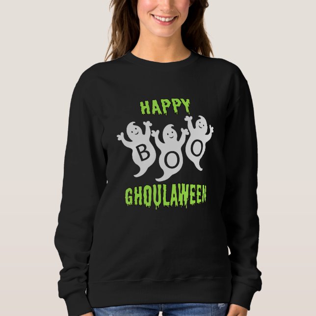 Sudadera Happy Ghoulaween Halloween Cute Ghosts Trio With B (Anverso)
