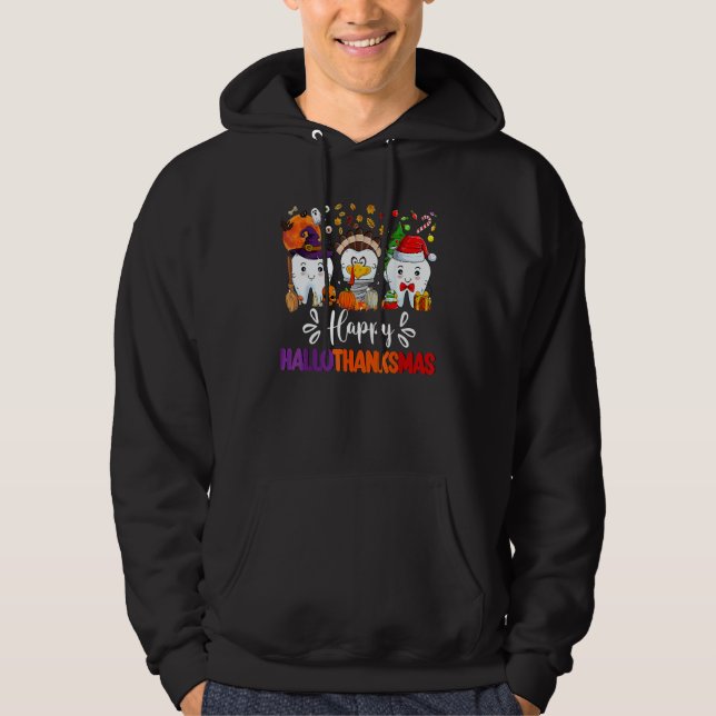 Sudadera Happy HalloThanksMas Dental Boo Crew Dentist Assis (Anverso)