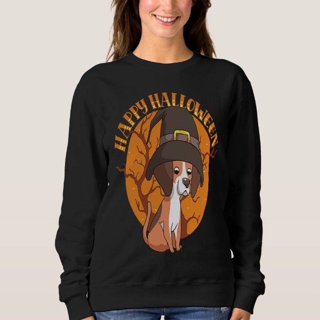 Sudadera Happy Halloween Beagle Witch Dog  Animal Halloween (Anverso)