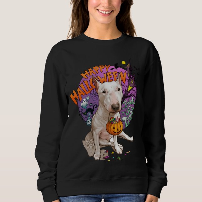 Sudadera Happy Halloween Bull Terrier Costume Cute Bully Do (Anverso)