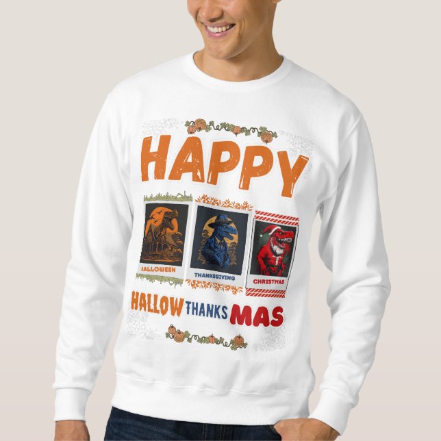 Sudadera Happy HallowGraciasMas T-rex (Anverso)