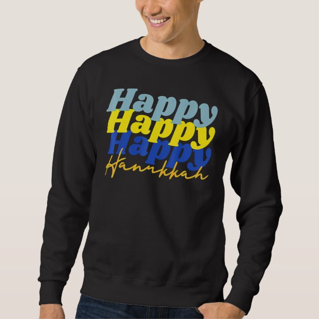 Sudadera Happy Hanukkah 2022 Chanukah Dreidel Menorah (Anverso)