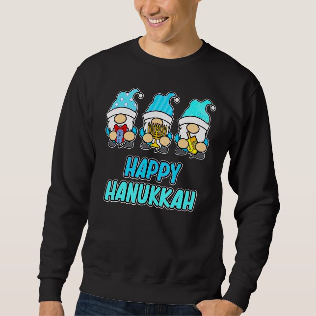 Sudadera Happy Hanukkah Gnomes Jewish Jew Family Men Women  (Anverso)