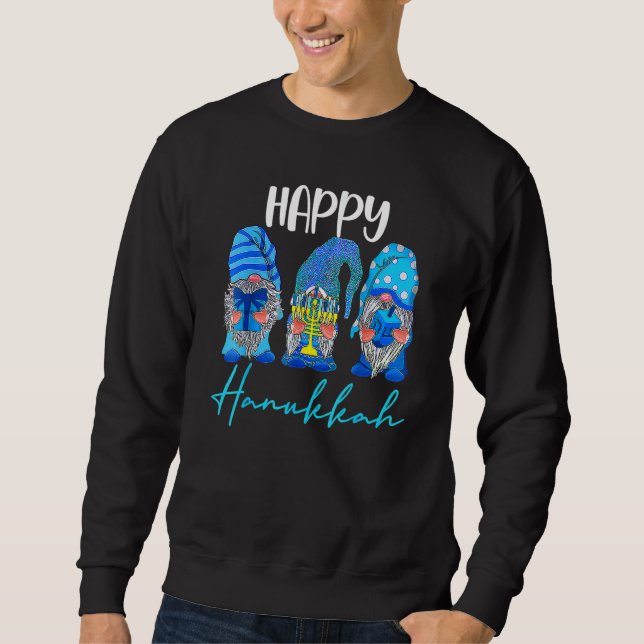 Sudadera Happy Hanukkah Gnomes Menorah Dreidel Jewish Holid (Anverso)