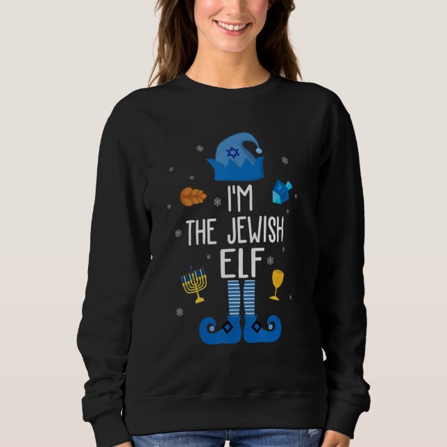 Sudadera Happy Hanukkah Jewish Elf Family Group Christmas P (Anverso)