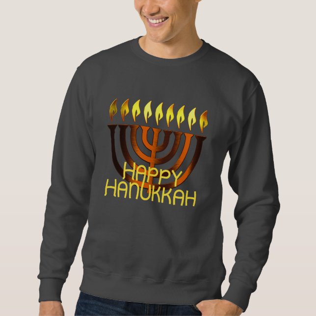 Sudadera Happy Hanukkah Menorah Copper Rust (Anverso)
