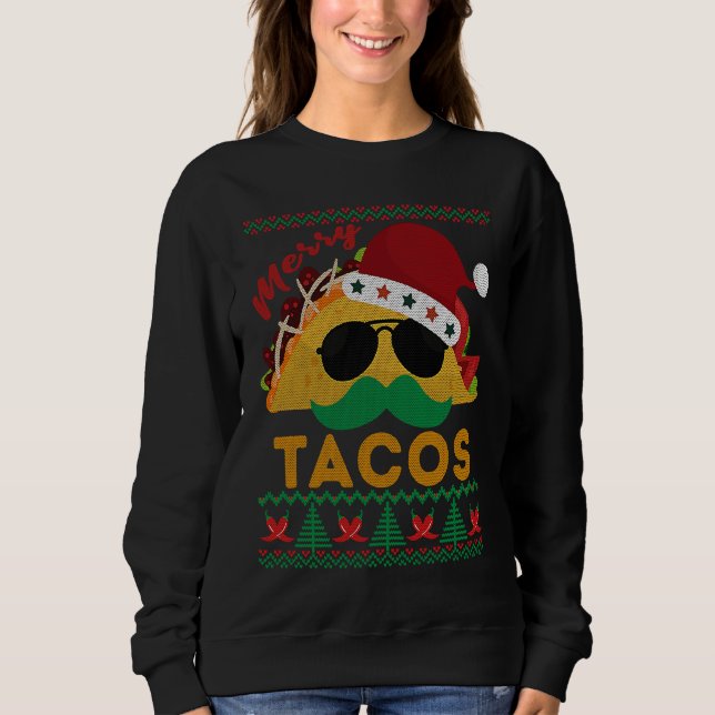 Sudadera Happy Holiday Party Merry Taco Ugly Christmas Mexi (Anverso)