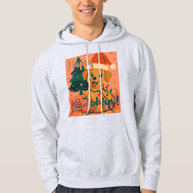 Sudadera Happy Howlidays! Funny Santa Dog (Anverso)