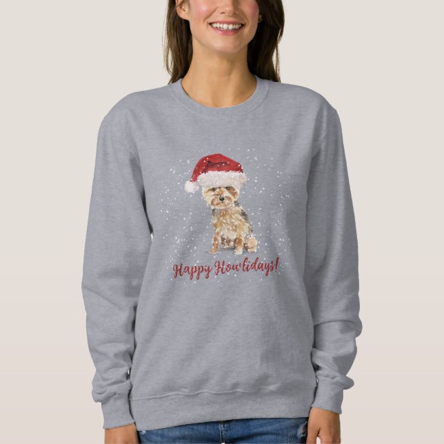 Sudadera Happy Howlidays Yorkshire Terrier (Anverso)