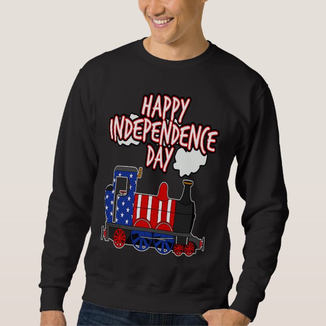 Sudadera Happy Independence Day Train American Flag USA 4th (Anverso)
