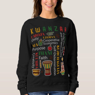 Sudadera Happy Kwanzaa Drum Kinara Seven Candles Africa Cel