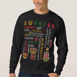 Sudadera Happy Kwanzaa Drum Kinara Seven Candles Africa Cel
